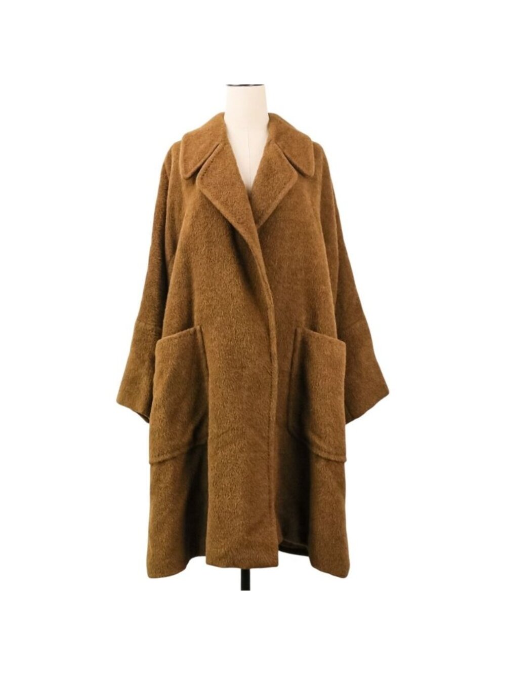 Max Mara Alpaca Long Coat 42 Brown